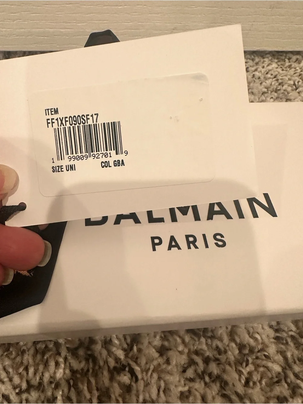 Balmain Black & Beige Animal-Print Silk Twilly Scarf